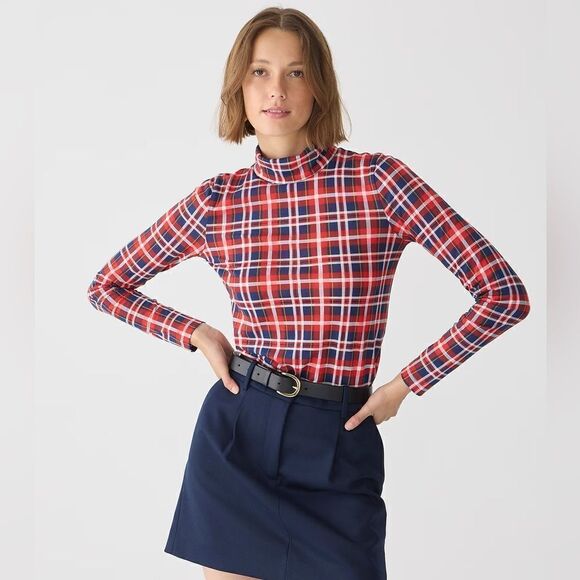 J Crew Plaid Turtleneck NWT - Picture 1 of 4